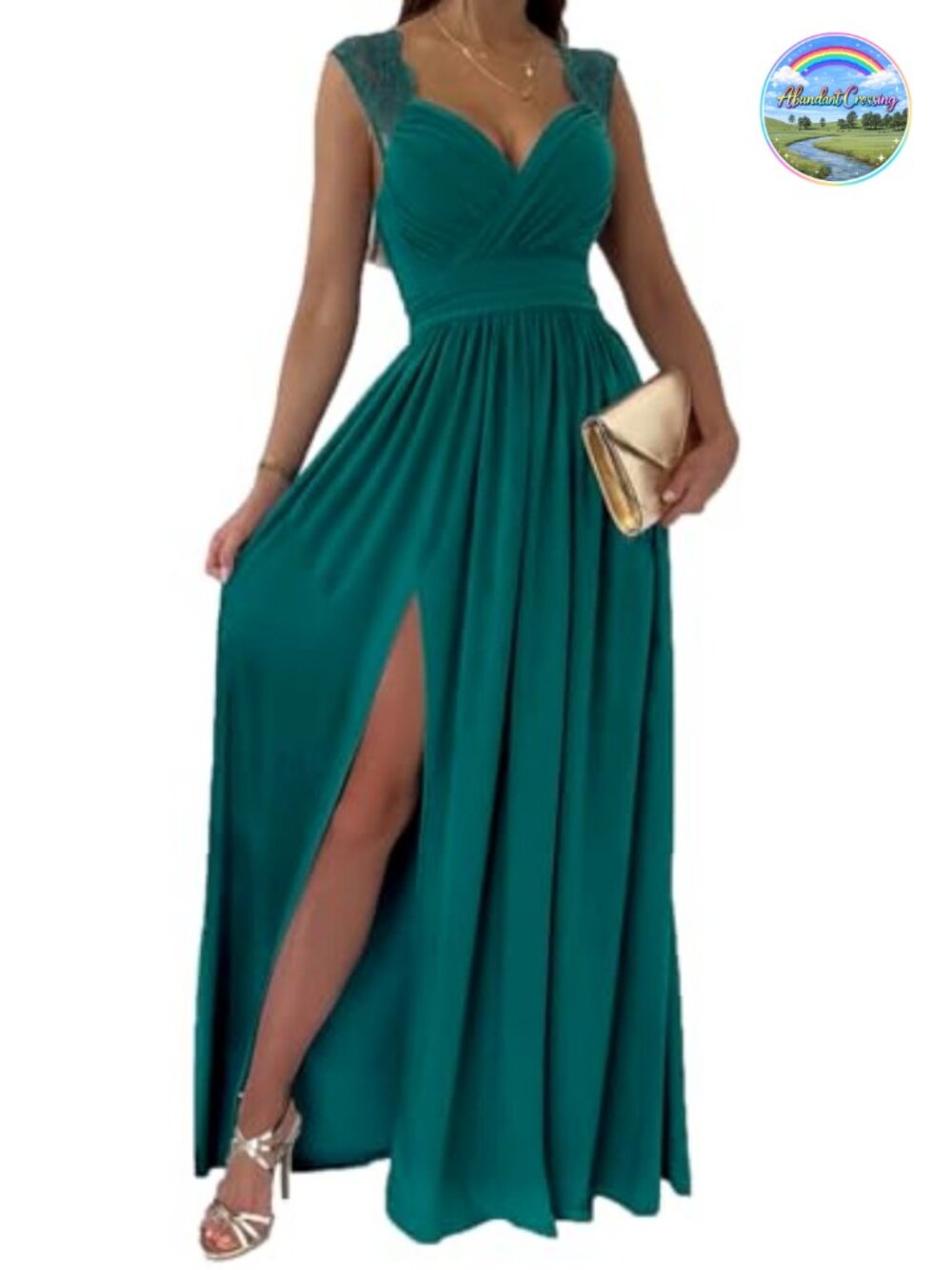 Formal Wrap V-Neck Ruched Sleeveless Maxi Dress Wedding Guest Bridesmaid